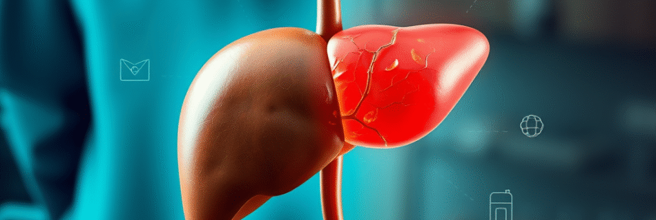 a human liver with a crack in the stomach
