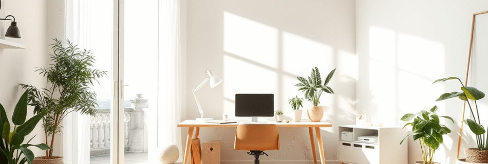 a room with a computer and a desk