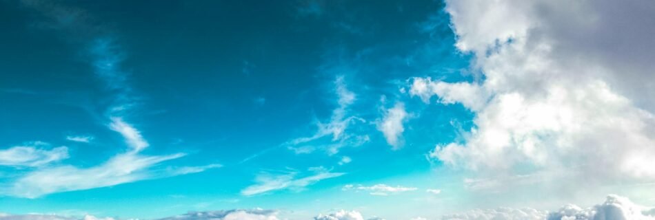 white clouds and blue sky